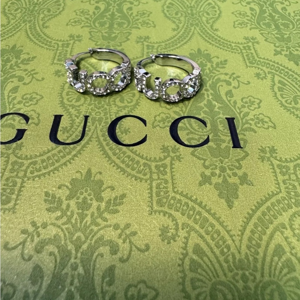 Gucci Gold Earrings with Crystal Accents